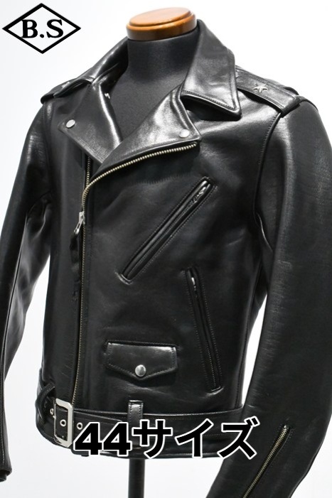 ロクロクロクレザーウェア 666 LEATHER WEAR トリプルシックス LJM-7 (JSLOB501)  ワンスター ライダースジャケット BLACK 44サイズ