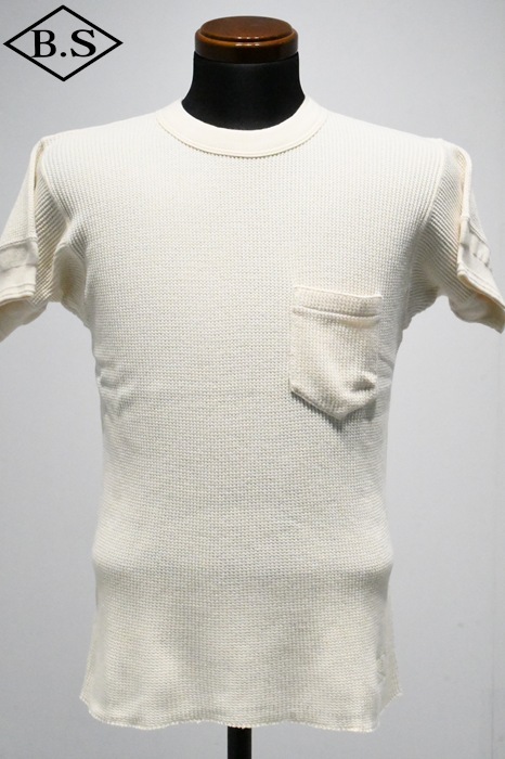 ダッパーズ Tシャツ Dapper’s LOT1762 Classical Waffle Crew Neck Rib Tee OFF WHITE