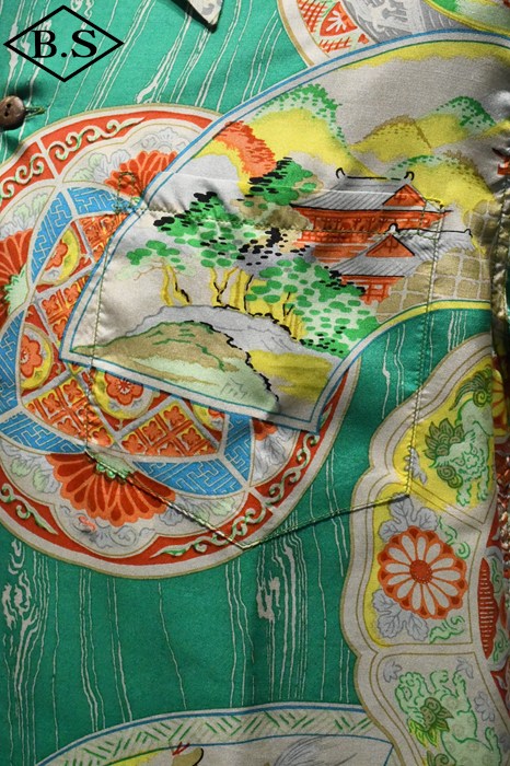 美品 90s SUN SURF サンサーフ アロハシャツ 伊勢海老 M品番 緑 美品 90s SUN SURF サンサーフ アロハシャツ 伊勢海老 M品番 緑