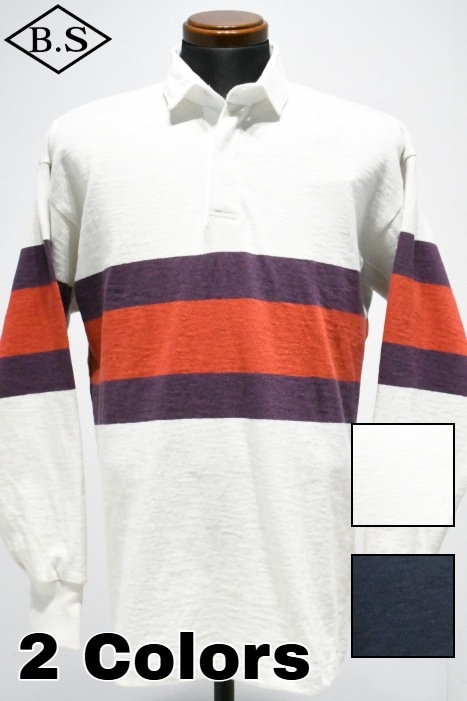 美品タグ有　リアルマッコイズ　クライマーズ　ラグビー　シャツ CLIMBERS' STRIPED RUGBY SHIRT | L/S TEE | The Real McCoy's