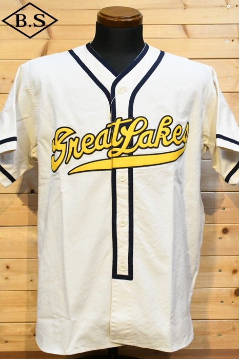 バズリクソンズ Buzz Rickson’s 半袖シャツ BR39269 BASEBALL SHIRT GREATLAKES ベースボール シャツ グレート レイクス OFF WHITE オフホワイト