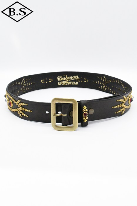 クッシュマン CUSHMAN ベルト 40mm SINGLE PIN STUDS BELT BLACK