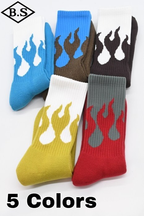 トニーソックス TONNY SOCKS ソックス MT06  Pile Sox FLAMES クルーソックス