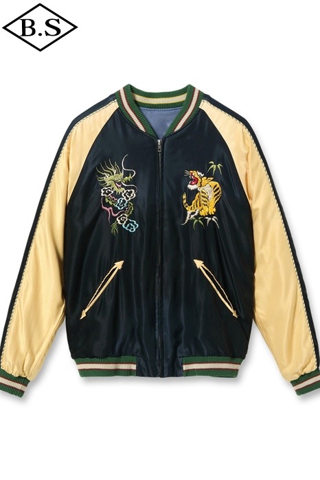 テーラー東洋 TAILOR TOYO スカジャン TT15683-119 Early 1950s Style Acetate Souvenir Jacket “DRAGON HEAD” × “EAGLE” (AGING MODEL) BLACK