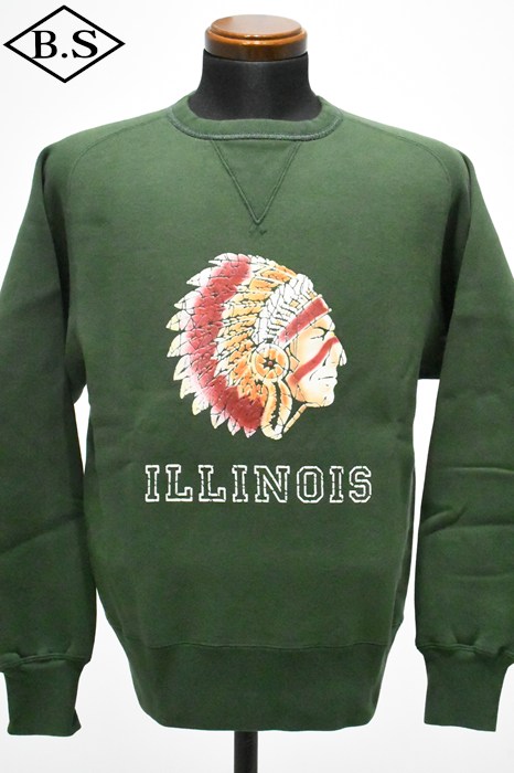 ジェラード スウェット JELADO スウェット AB12201 ILLINOIS Flocky Pt Sweat GRASS GREEN