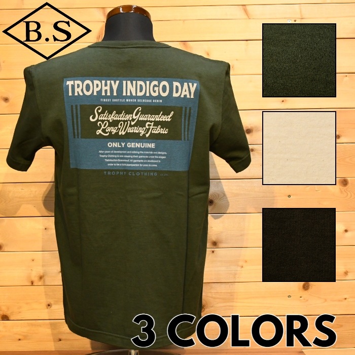 トロフィークロージング Tシャツ TROPHY CLOTHING TR22SS-203 INDIGO DAY OD S/S POCKET TEE