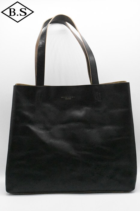 ローリングダブトリオ トートバッグ Rolling dub trio BG-03 BOX TOTE BAG -LEATHER- BLACK