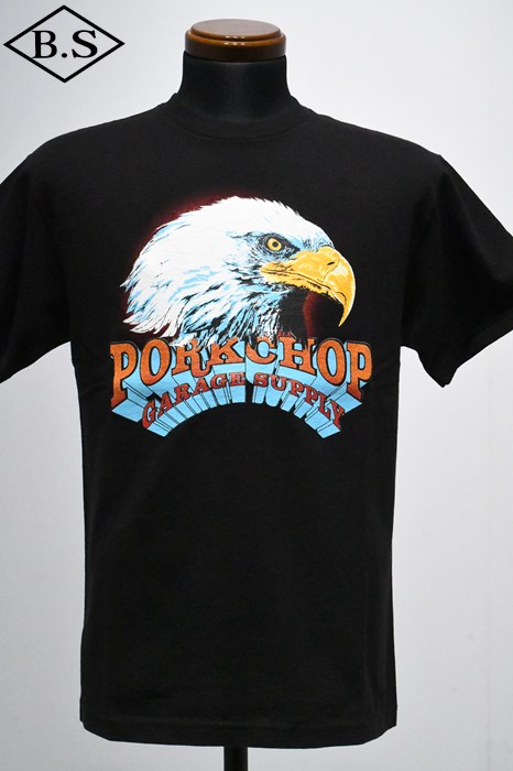 マシス MASSES Tシャツ PORKCHOP×MASSES T-SHIRT EAGLE BLACK