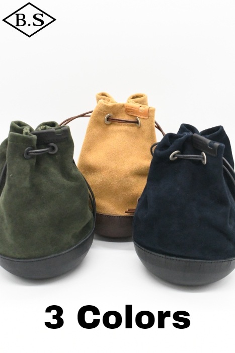 Butler Verner Sails バトラーバーナーセイルズ 小物 JＡ-2685-33 モールドレザー巾着 スエードレザーバッグ