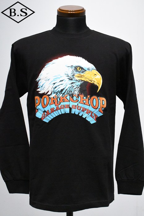 マシス MASSES 長袖Tシャツ PORKCHOP×MASSES T-SHIRT EAGLE L/S BLACK