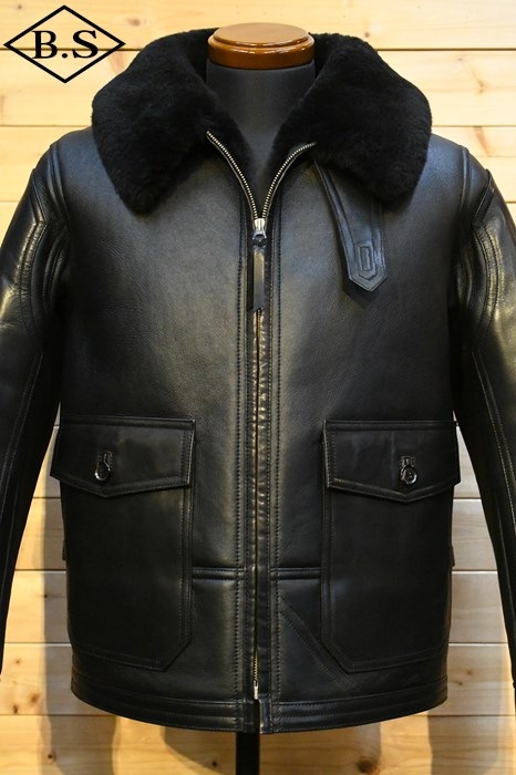 【美品】yohji yamamoto ムートン ボア ジャケット　羊革レザー　黒 Y'2LEATHER / ワイツーレザー Y'2 LEATHER ANJ-4 COLOMER MOUTON