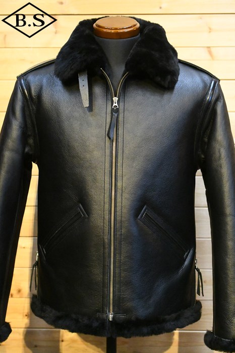 Y'2LEATHER / ワイツーレザー Y'2 LEATHER B-6 COLOMER MOUTON BLACK