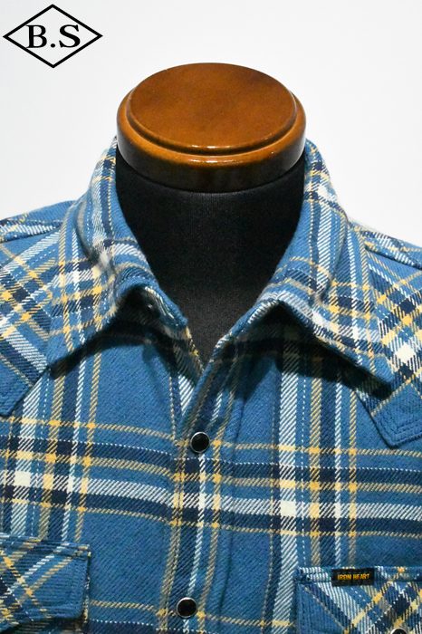 IRON HEART ダークブルー 長袖シャツ M IRON_HEART / アイアンハート IRON HEART 長袖シャツ IHSH-401 UHF