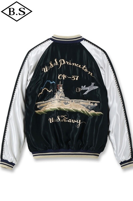 テーラー東洋 TAILOR TOYO スカジャン TT15877-219 / Early 1950s Style Acetate Souvenir Jacket “USS PRINCETON” × “MAIKO”