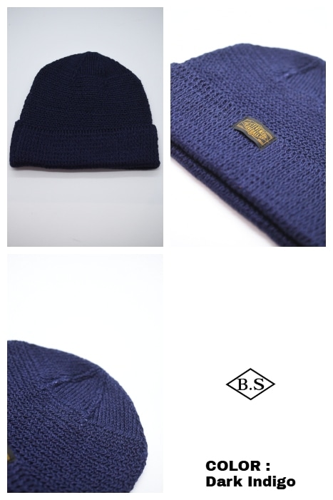 新品　Stevenson Overall Co. ニットキャップ　スティーブンソンオーバーオール Stevenson Overall Co. スティーブンソンオーバーオール リバーシブル メカニック キャップ 帽子 ネイビー系中古