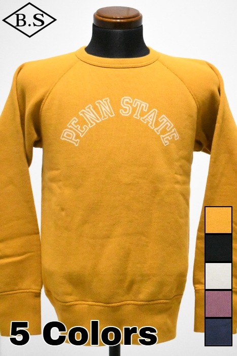 デラックスウエア DELUXEWARE スウェット S204-07 RAGLAN SLEEVE PENN STATE ラグランスリーブ