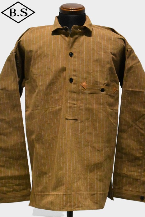 ウエアハウス WAREHOUSE GREENEBAUM OVERALLS 長袖シャツ Lot 2213 1880 HEAVY LEATHER BOUND JUMPER ダックストライプ