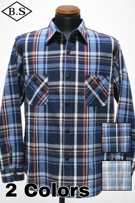 長袖シャツ / ビッグジョン BIG JOHN 長袖シャツ MS012G INDIGO CHECK