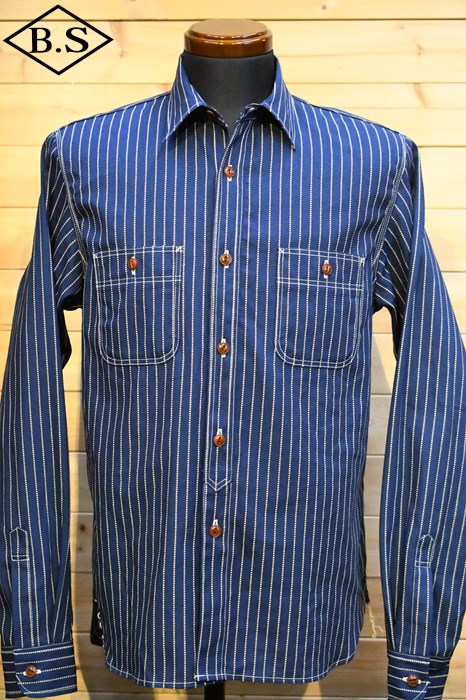 ビッグジョン BIG JOHN  長袖シャツ MS003R SELVEDGE CHAMBRAY SHIRT  wabash