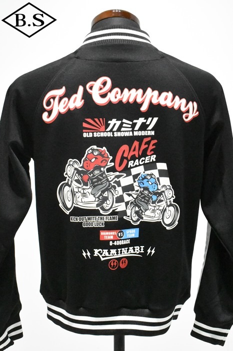 テッドマン TEDMAN カミナリ コラボ ジャージ TDKMJS-112 メンズ トラックジャケット BLACK