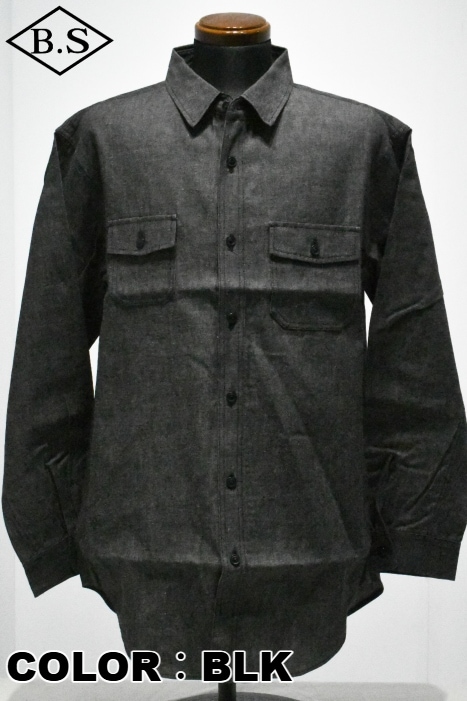 Modular M2520 MODMNT / モドメント MODMNT 長袖シャツ M2520-1I019F Light oz Denim FIELD SHIRT ...