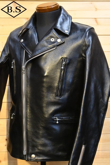 アディクトクローズ AD-02Lダークブルー　シープレザー　サイズ36 ADDICT CLOTHES ライダース AD-02 36 シープレザー（addict