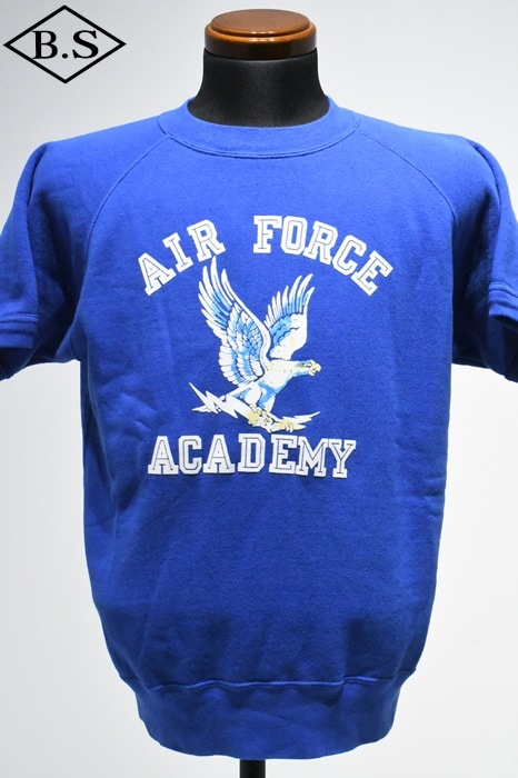 ダッパーズ Dapper’s 半袖スウェット LOT1778 3.0mm Binder Crew Neck S/S Sweat Flocky Print Design Model AIR FORCE COBALT BLUE