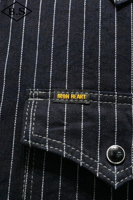 IRON HEART アイアンハート　ボーリングシャツ　IHSH-199 IHSH-13】ヘビーシャンブレー ウエスタンシャツ