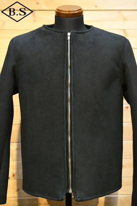 ファインクリーク＆コー FINE CREEK ＆ Co. CWJK021 Bouton バートン Mouton collarless jacket BLACK ブラック