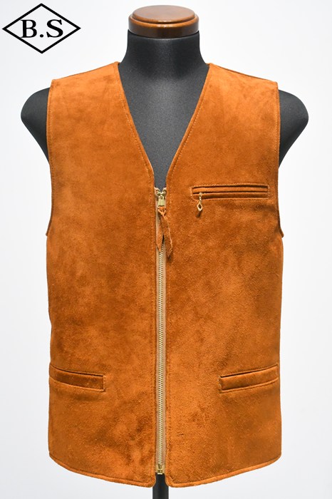 ベスト / ワイツーレザー Y'2 LEATHER TV-05 STEER ROUGHOUT ZIP VEST