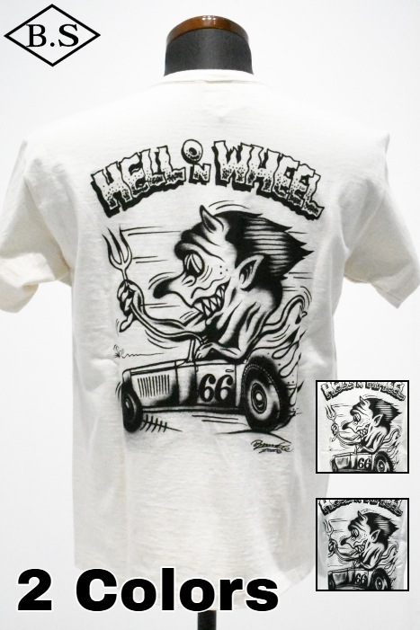 クッシュマン CUSHMAN Tシャツ 26888 SPECIAL PTINT TEE HELL ON WHEEL ホットロッド ONE WASH