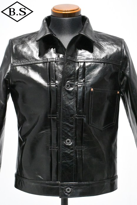 別注 ワイツーレザー Y’2 LEATHER レザージャケット SLB-140T SEMI ANILINE HORSE 大戦モデル BLACK(TEA-CORE)