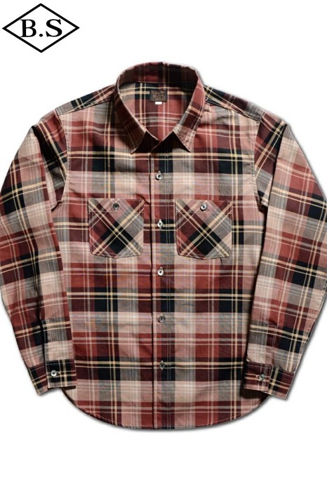 デラックスウエア DELUXEWARE 長袖シャツ LV-33 VINTAGE RED CHECK RED