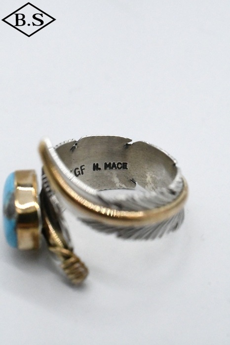 インディアンジュエリー H.Mace フェザーモチーフ シルバーバングル