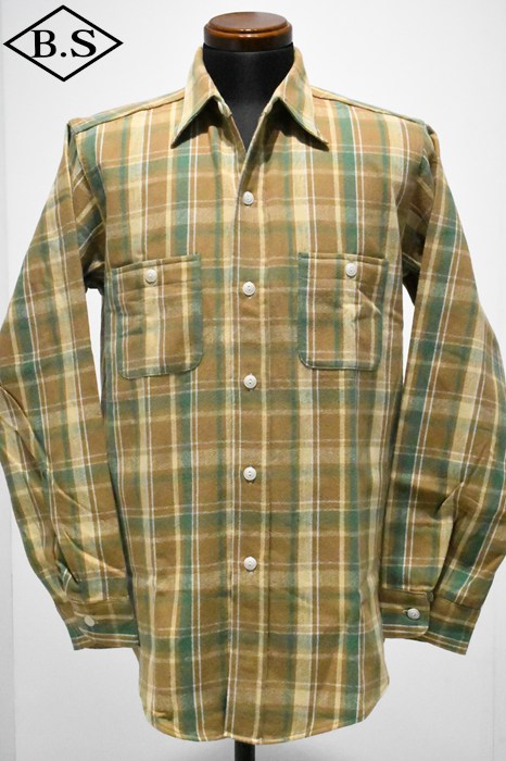 ジョングラッコー JOHN GLUCKOW ウエアハウス 長袖シャツ JG-06 1940s Storm shirt BROWN E柄