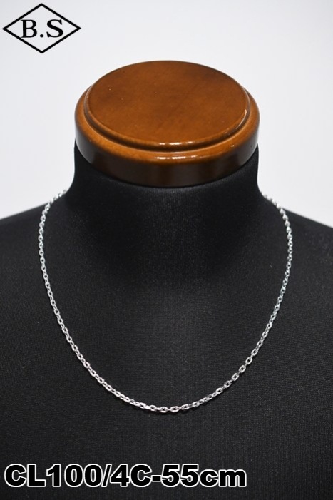 インディアンジュエリー INDIAN JEWELRY アクセアリー ネックレス CL100/4C-55 幅2.8mm あずき4面カットチェーン 線径1.0mm 55cm