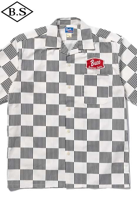 BUCO チェッカーシャツ　サイズ15 BUCO チェッカーシャツ サイズ15 BUCO STRIPED-CHECKERED SHIRT S/S