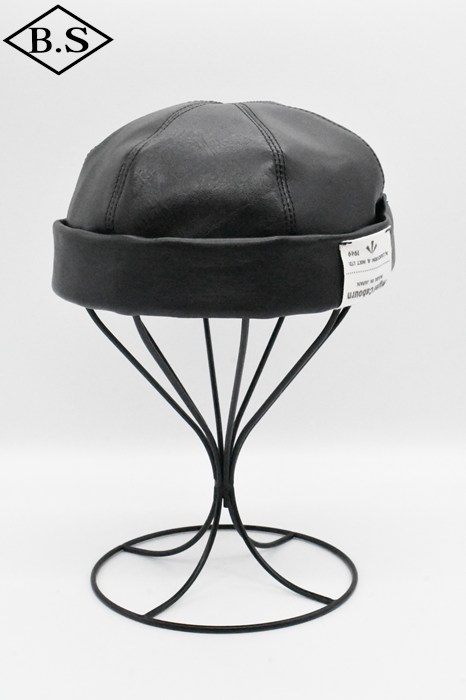 ナイジェルケーボン Nigel Cabourn キャップ 80510066020 ROLL CAP - CORE LEATHER ロールキャップ - コアレザー BLACK