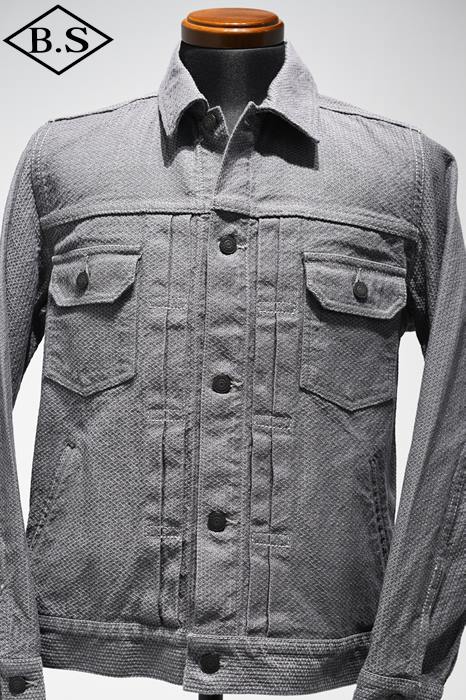 ピュアブルー Pure blue japan デニムジャケット 6220 刺し子Gジャン 2nd HEATHER GRAY×BLACK