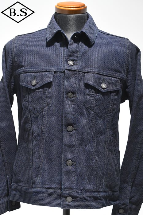ピュアブルー Pure blue japan デニムジャケット 6221 刺し子Gジャン 3nd INDIGO×BLACK