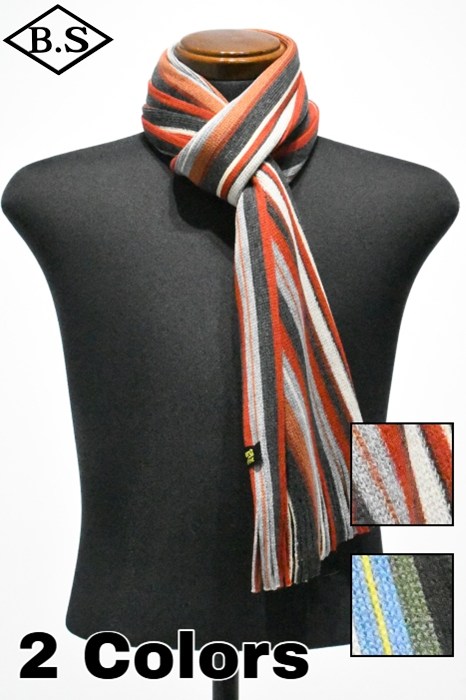 ダッパーズ Dapper’s ストール LOT1816Russell Knitting Woolen Scarf by V.FRAAS Random thick Stripe