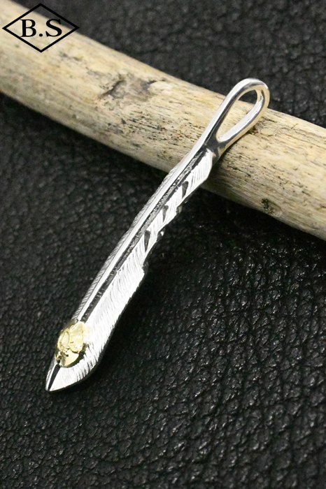 P-520R ファーストアローズ フェザー M シルバー950 K18付 楽天市場】ポイント2倍!!ファーストアローズ K18付フェザー Mサイズ