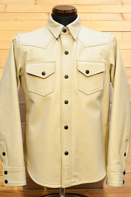 デラックスウェア ジャケット DELUXEWARE Gremen＆Vill.Eight ROSS レザージャケット アイボリー