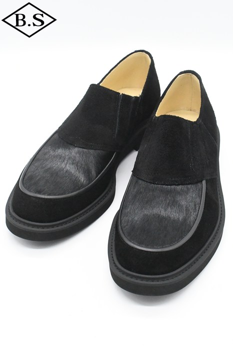 アトラクションズ Attractions ビルトバック BILTBUCK シューズ Lot.772 Horsehair Vamp Slip-On Shoes -Black-