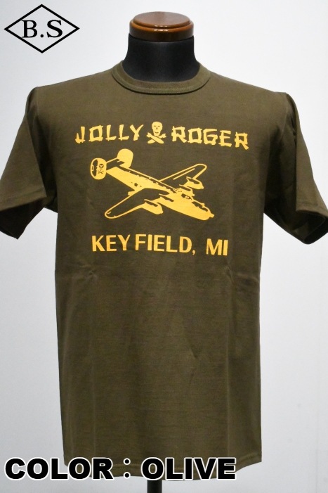 ザリアルマッコイズ JOLLY ROGER KEY OLIVE (XL) THE_REAL_McCOY'S / リアルマッコイズ REAL McCOYS Tシャツ