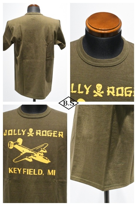 ザリアルマッコイズ JOLLY ROGER KEY OLIVE (XL) THE_REAL_McCOY'S / リアルマッコイズ REAL McCOYS Tシャツ