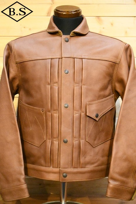 ミスターフリーダム レザージャケット Mister Freedom×SugarCane  SC80624 COWHIDE LEATHER RANCH BROUSE ブラウン カウハイド レザー ランチブラウス ブラウン