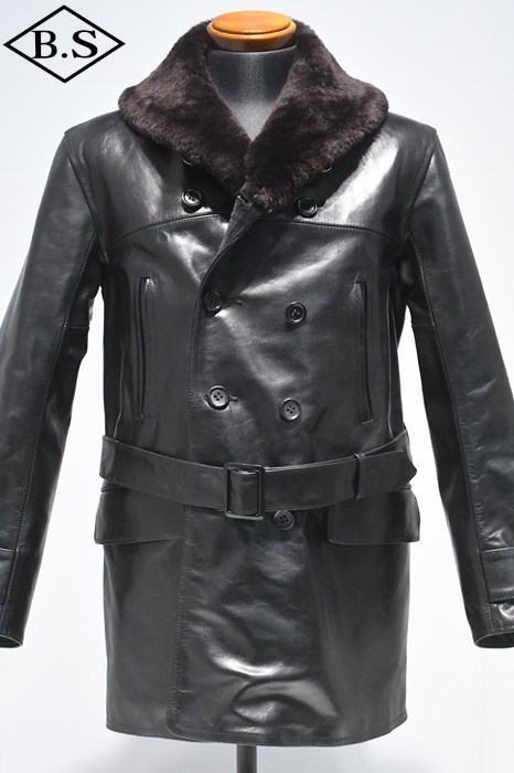 アトラクションズ Attractions レザージャケット Lot.501 Shawl Collar Horsehide Imperial Half Coat Black