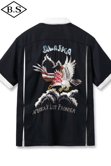テーラー東洋 TAILOR TOYO 半袖シャツ TT39507 / SUKA SHIRT “ALASKAN EAGLE” BLACK