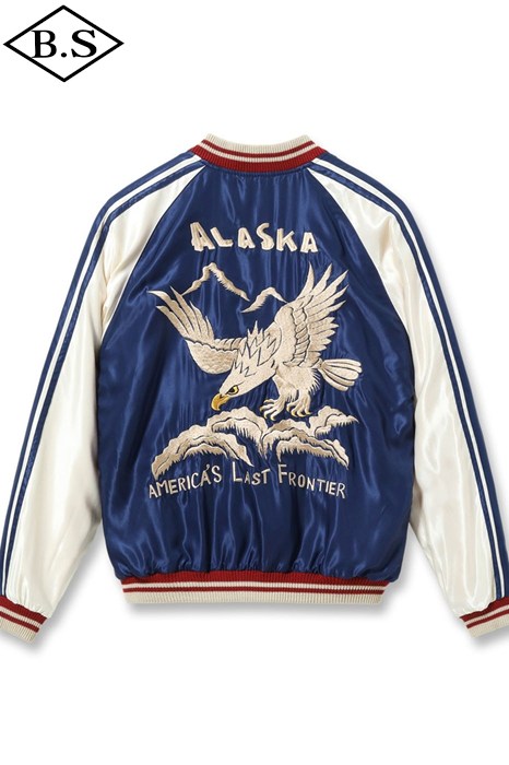 テーラー東洋 TAILOR TOYO スカジャン TT15790-128 / Late 1950s Style Acetate Souvenir Jacket “ALASKAN EAGLE” × “DOG SLED”